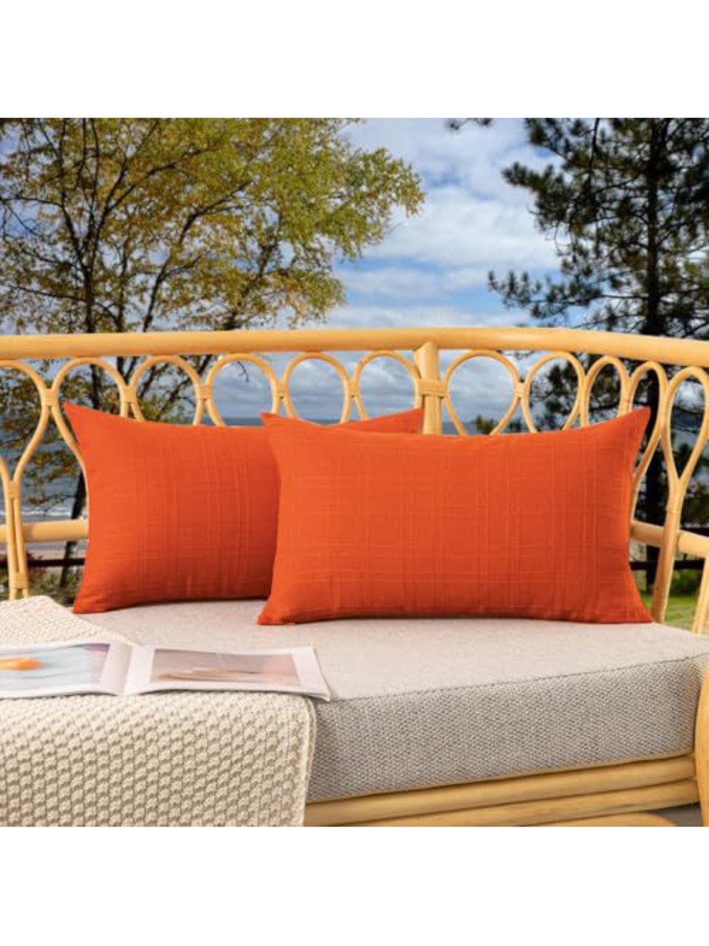 Vibrant Orange Decorative Throw Pillow Covers Pair